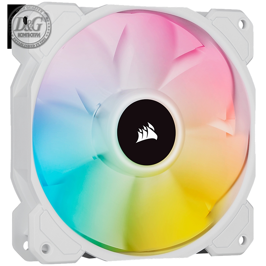 CORSAIR SP Series, White SP140 RGB ELITE, 140mm RGB LED Fan with AirGuide, Single Pack