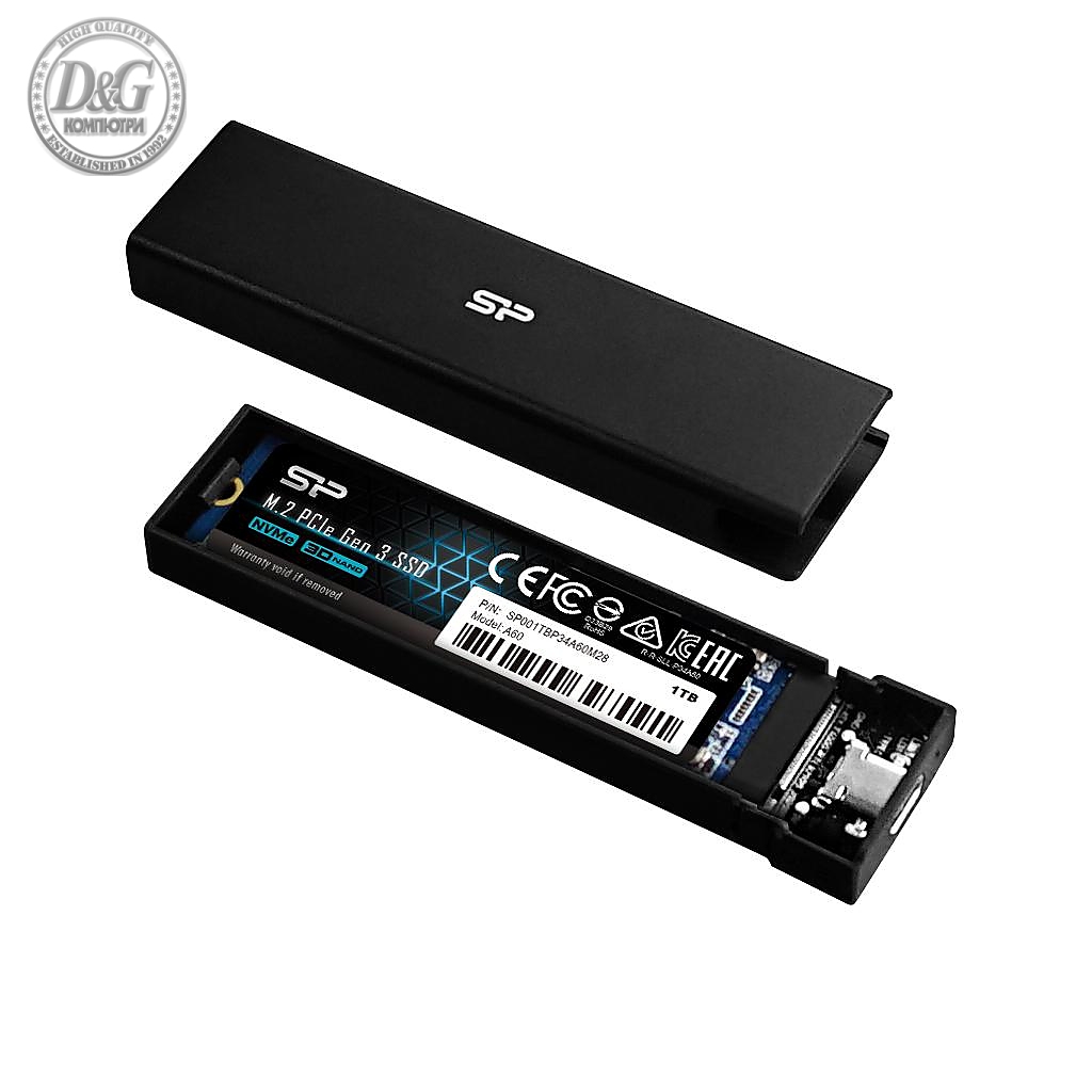 Чекмедже за M.2 SSD диск Silicon Power PD60 USB 3.2