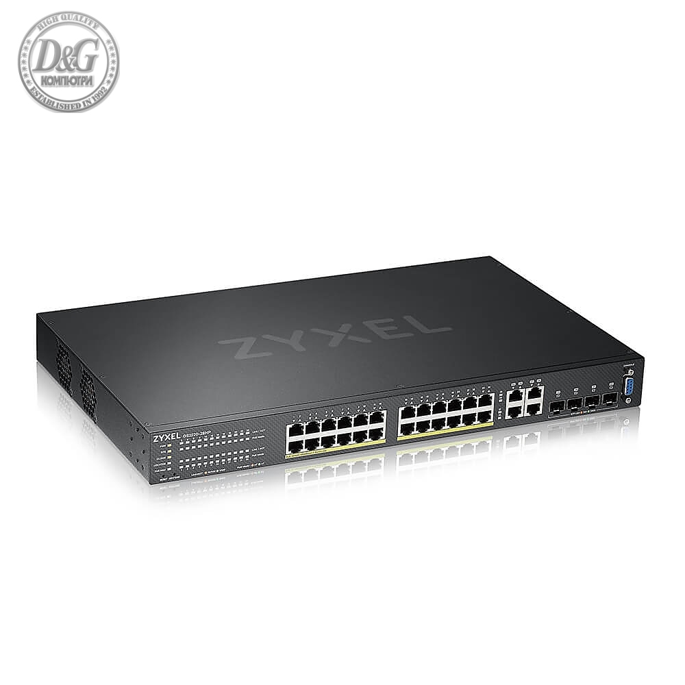 ZyXEL GS2220-28HP, EU region, 24-port GbE L2 PoE Switch with GbE Uplink (1 year NCC Pro pack license bundled)