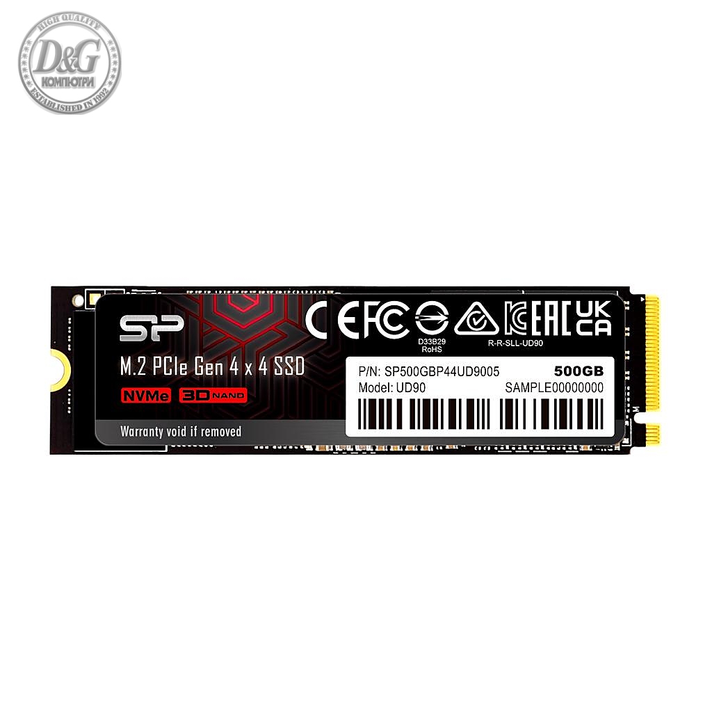 Solid State Drive (SSD) Silicon Power UD90, M.2-2280, PCIe, Gen 4x4 NVMe, 500GB