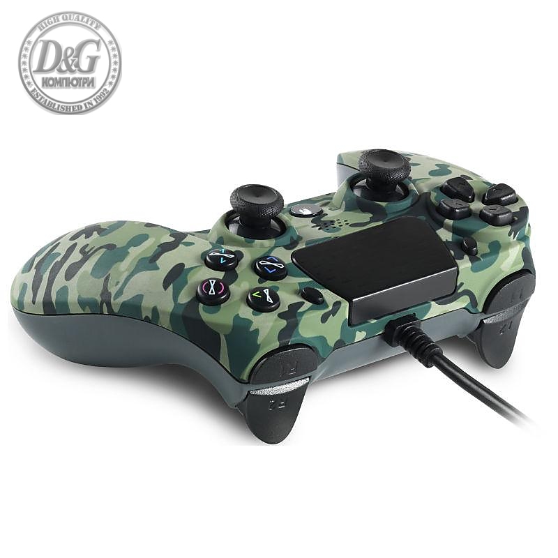 Жичен геймпад Spartan Gear Hoplite за PC и PS4, Green Camo