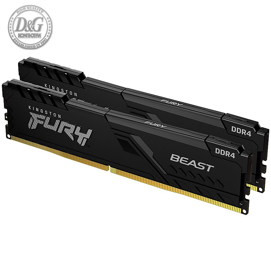 KINGSTON DRAM 32GB 3200MHz DDR4 CL16 DIMM (Kit of 2) FURY Beast Black EAN: 740617319842