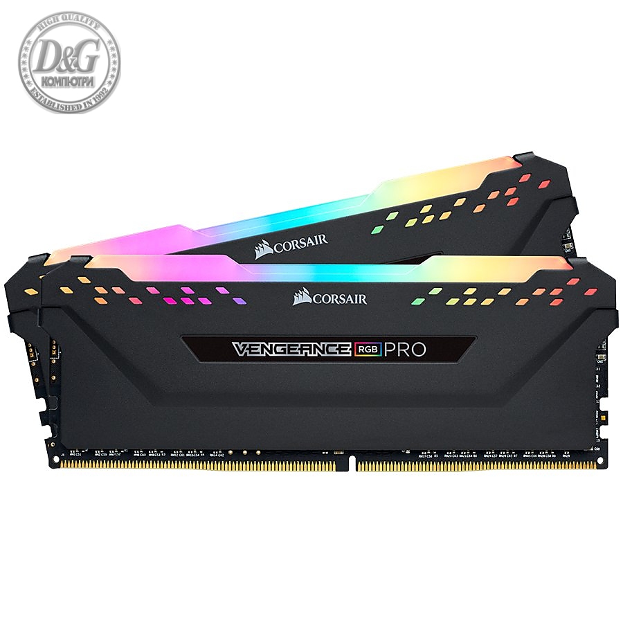 Corsair 32GB (2 x 16GB) DDR4 DRAM 3200MHz C16-18-18-36 Vengeance RGB PRO Memory Kit - Black