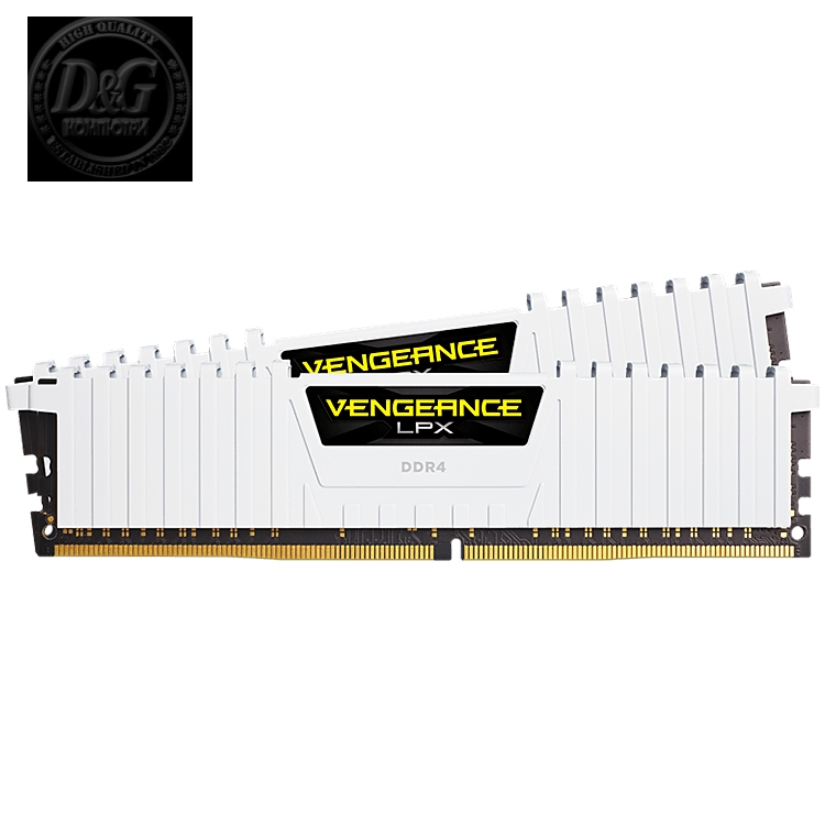 Corsair 16GB (2 x 8GB) DDR4 DRAM 3200MHz C16-18-18-36 Vengeance LPX Memory Kit - White