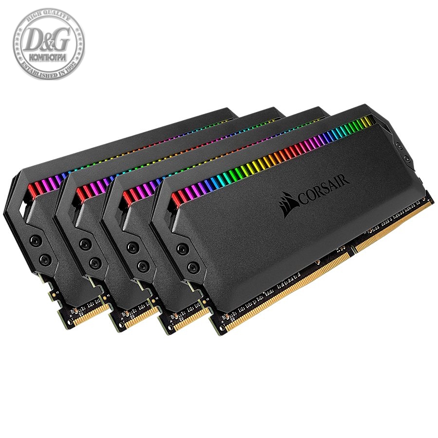 Corsair 32GB (4 x 8GB) DDR4 DRAM 3200MHz C16-18-18-36 Dominator Platinum RGB Memory Kit - Black