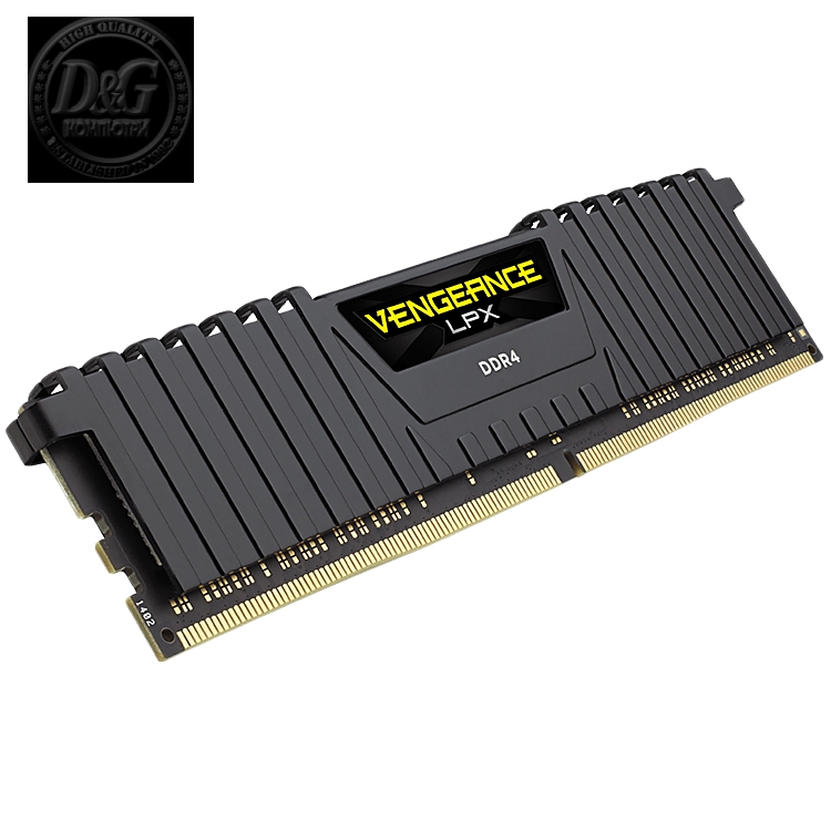 Corsair DDR4, 2400MHz 8GB 1 x 288 DIMM, Unbuffered, 14-16-16-31, Vengeance LPX Black Heat spreader, 1.20V, XMP 2.0, Supports 6th Intel Core i5/i7