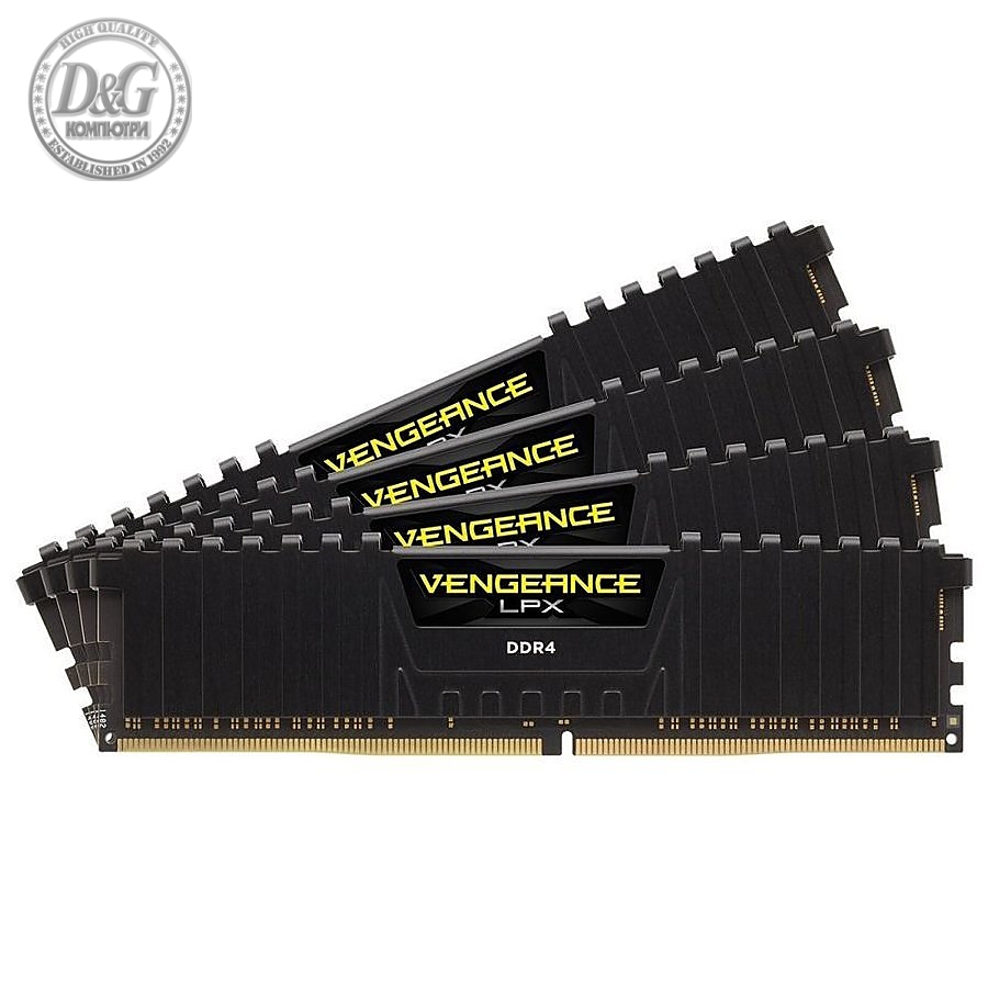 CORSAIR Vengeance LPX 32GB Kit (4X8GB) PC4-25600 DDR4 3200MHz non-ECC Unbuffered CL16 (16-18-18-36) 288-Pin DIMM 1.35V