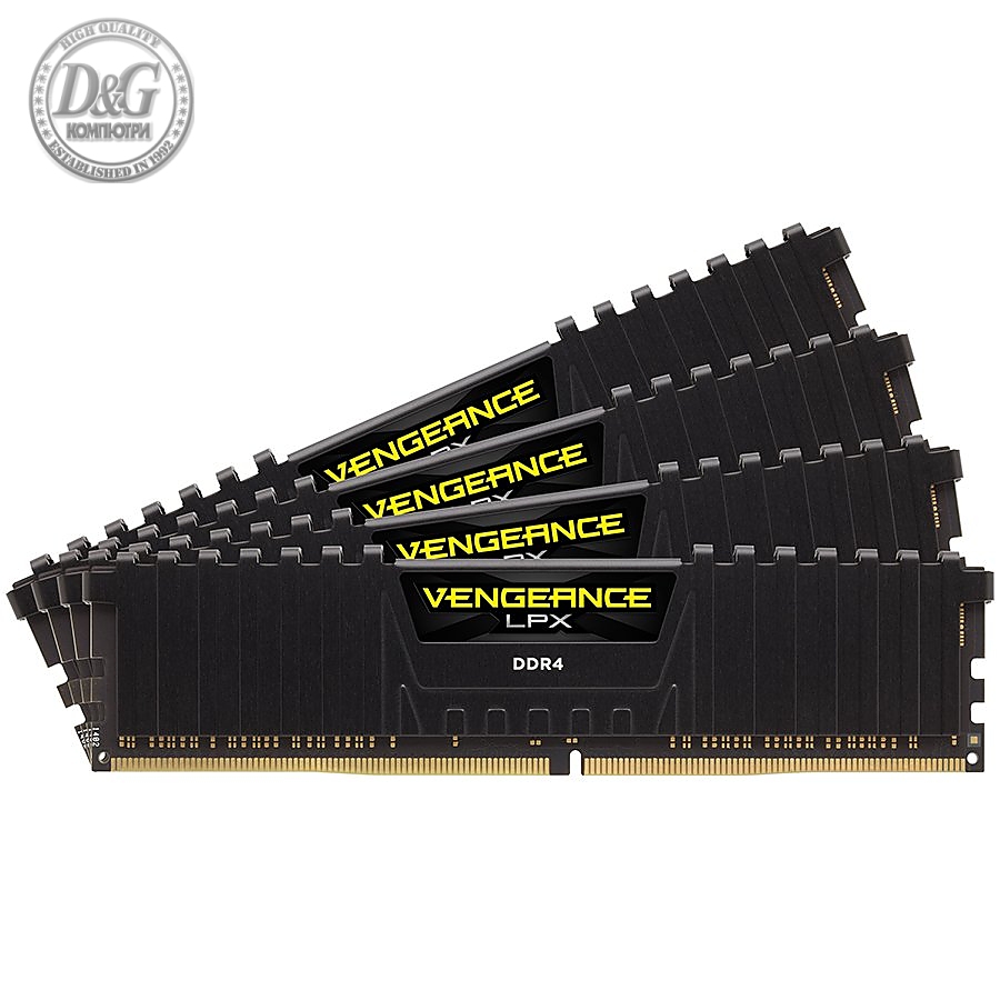 Corsair 64GB 4x16GB DDR4, 3600MHz DIMM, Unbuffered, 18-22-22-42, XMP 2.0, Vengeance LPX black Heatspreader, Black PCB, 1.35V