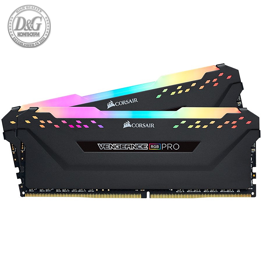 CORSAIR DDR4, 3600MHz 16GB 2 x 288 DIMM, Unbuffered, 18-22-22-42, Vengeance RGB PRO Heat spreader, RGB LED, 1.35V, XMP 2.0