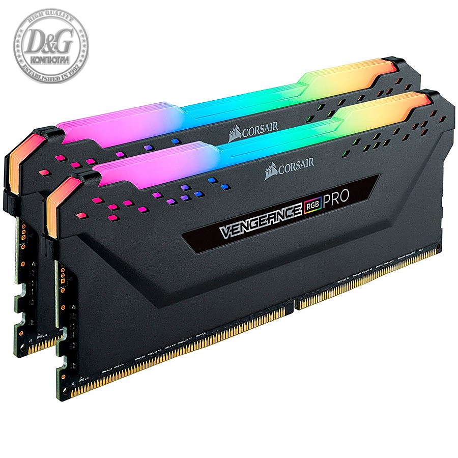 Corsair 32GB (2 x 16GB) DDR4 DRAM 3600MHz C18-22-22-42 Vengeance RGB Pro AMD Ryzen Memory Kit - Black