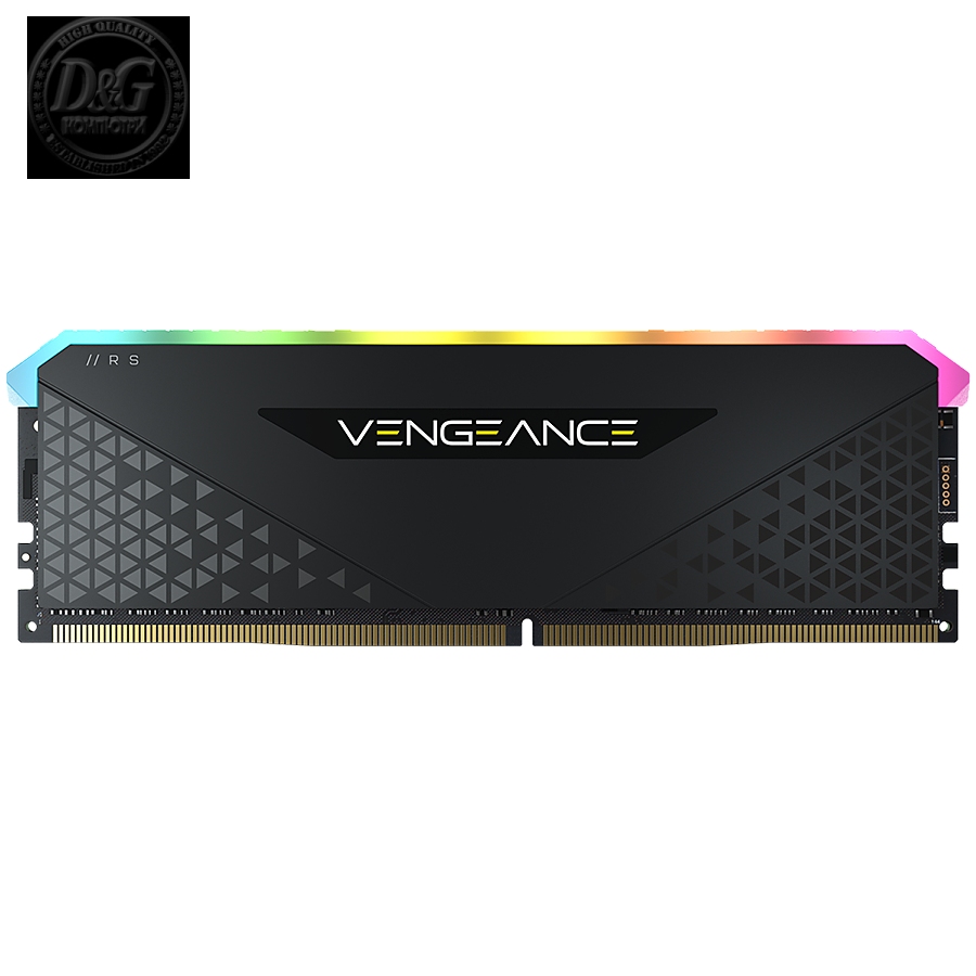 Corsair DDR4, 3200MHz 16GB 1x16GB Dimm, Unbuffered, 16-20-20-38, XMP 2.0, Vengeance RGB RS, RGB LED, Black PCB, 1.35V, for AMD Ryzen & Intel