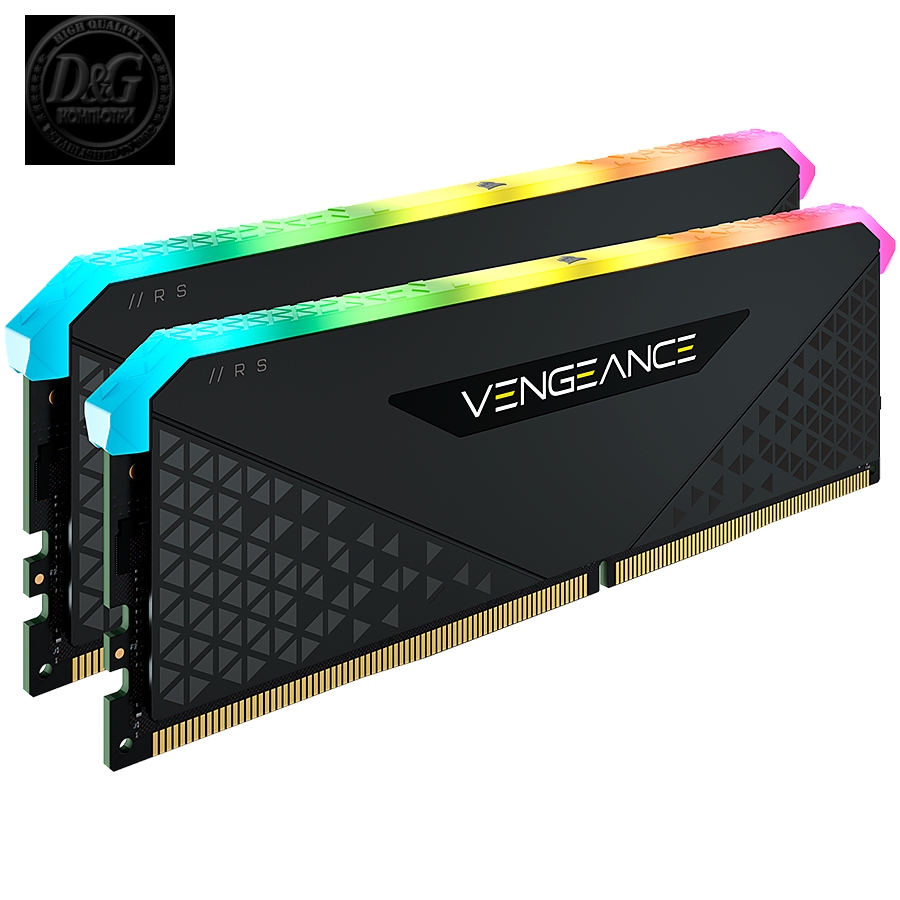 Corsair DDR4, 3600MHz 32GB 2x16GB DIMM, Unbuffered, 18-22-22-42, XMP 2.0, VENGEANCE RGB RS Heatspreader, RGB LED, 1.35V, for AMD Ryzen & Intel XMP