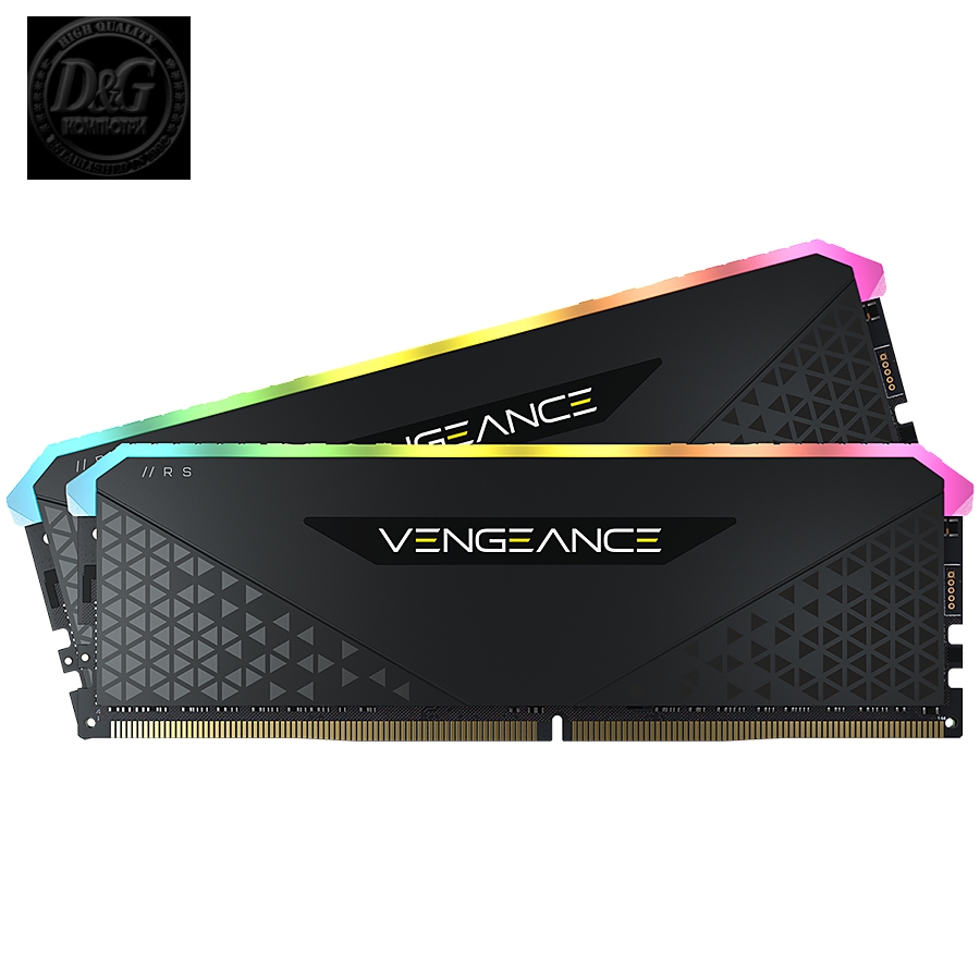 Corsair DDR4, 3600MHz 16GB 2x8GB DIMM, Unbuffered, 18-22-22-42, XMP 2.0, VENGEANCE RGB RS Heatspreader, RGB LED, 1.35V, for AMD Ryzen & Intel XMP