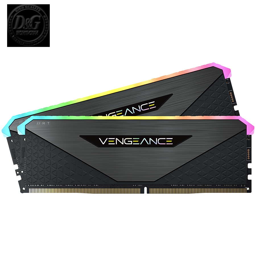 Corsair DDR4, 3600MHz 16GB 2x8GB Dimm, Unbuffered, 16-20-20-38, XMP 2.0, Vengeance RGB RT, RGB LED, Black PCB, 1.35V, for AMD Ryzen