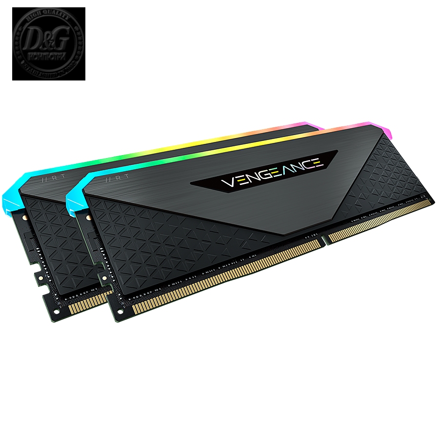 Corsair DDR4, 3600MHz 16GB 2x8GB DIMM, Unbuffered, 18-22-22-42, XMP 2.0, VENGEANCE RGB RT Heatspreader, RGB LED, 1.35V, for AMD Ryzen