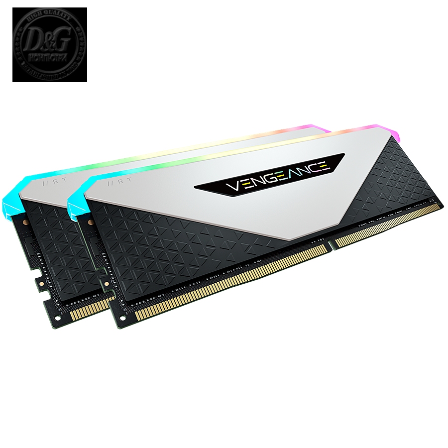 Corsair DDR4, 3200MHz 16GB 2x8GB Dimm, Unbuffered, 16-20-20-38, XMP 2.0, Vengeance RGB RT, RGB LED, Black PCB, 1.35V, for AMD Ryzen