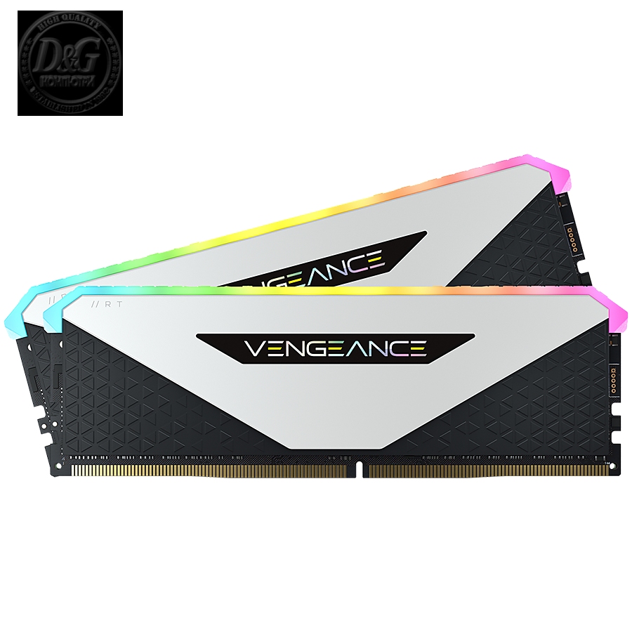 Corsair DDR4, 3200MHz 32GB 2x16GB Dimm, Unbuffered, 16-20-20-38, XMP 2.0, Vengeance RGB RT Heatspreader, RGB LED, Black PCB, 1.35V, for AMD Ryzen