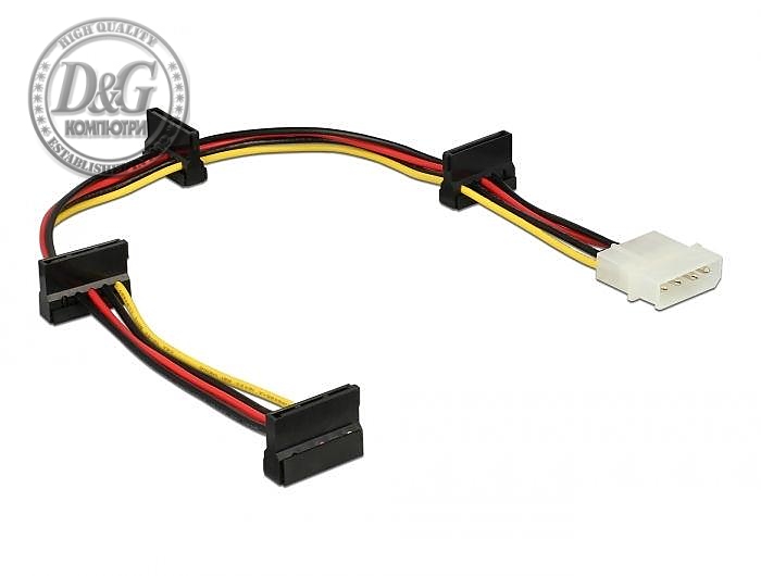 Кабел Power Molex 4 Pin  &gt; 4 x SATA 15 Pin, 40cm