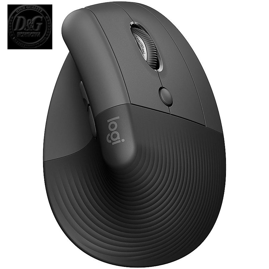 LOGITECH Lift Vertical Ergonomic Mouse - GRAPHITE / BLACK - 2.4GHZ/BT - EMEA - ON+OFFLINE,B2C