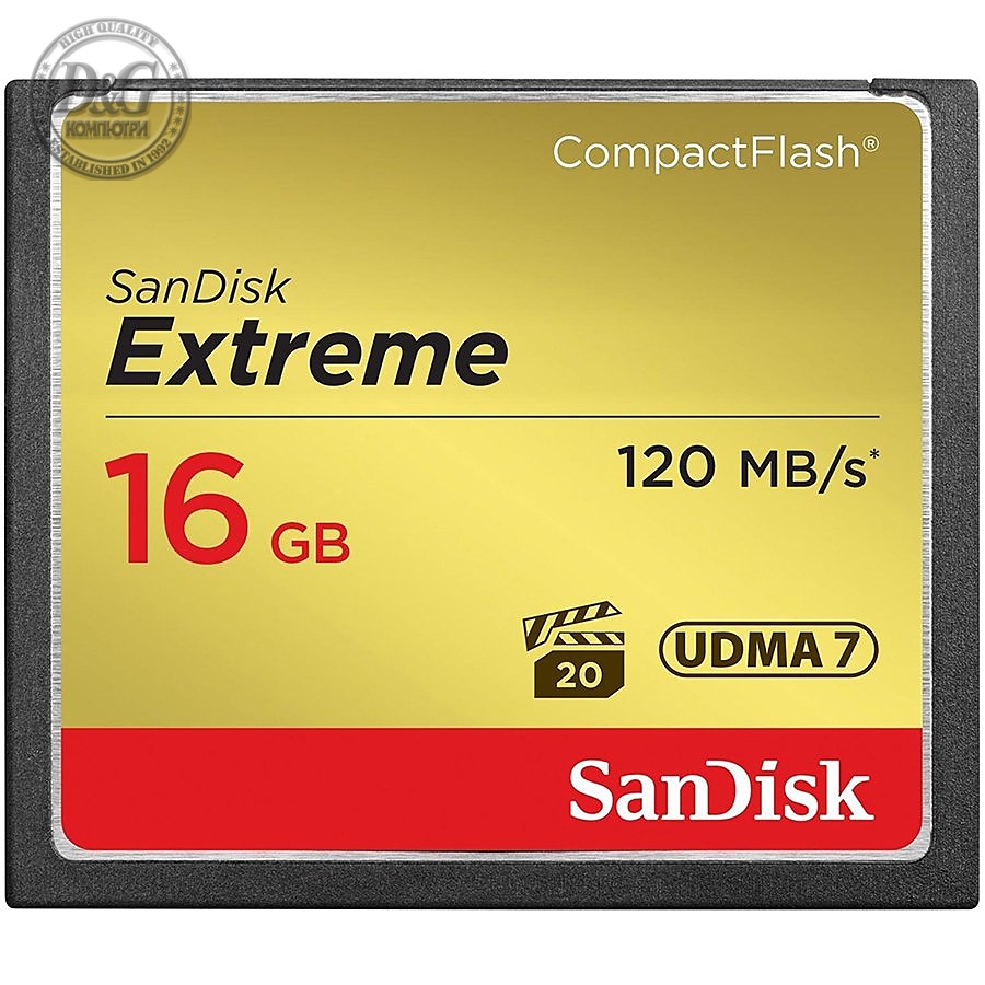 SanDisk Extreme CF 120MB/s, 85MB/s write, UDMA7, 64GB; EAN: 619659123710