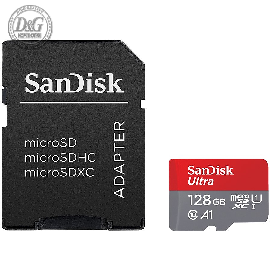 SanDisk Ultra Light 128GB microSDHC + SD Adapter 100MB/s Class 10