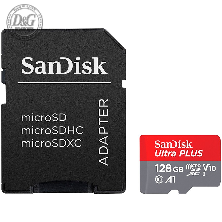 SANDISK 128GB microSDHC Card with Adapter