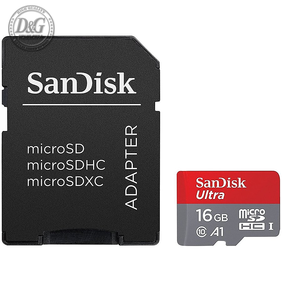 SanDisk Ultra Android microSDHC 16GB + SD Adapter + Memory Zone App 98MB/s A1 Class 10 UHS-I; EAN: 619659161347