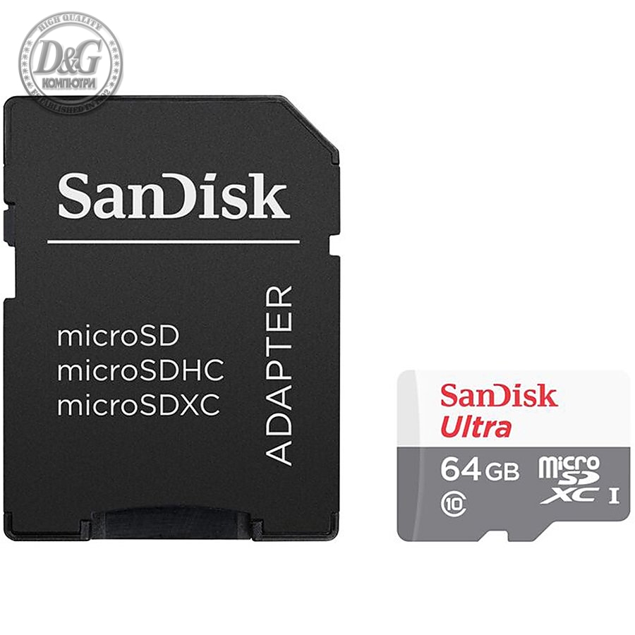 SanDisk Ultra Android microSDXC + SD Adapter 64GB 80MB/s Class 10; EAN: 619659161705