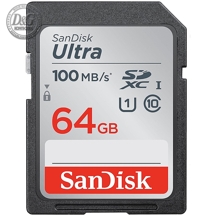 SANDISK Ultra 64GB SDHC  Memory Card 100MB/s, Class 10 UHS-I