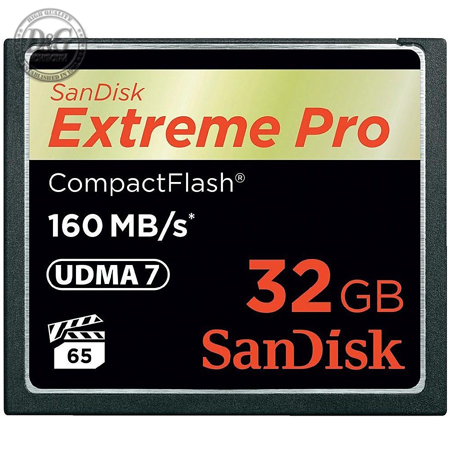 SanDisk Extreme Pro CF 160MB/s 32 GB VPG 65, UDMA 7; EAN: 619659102432