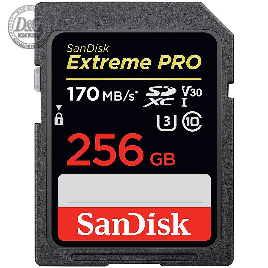 SanDisk Extreme Pro SDXC Card 256GB - 170MB/s V30 UHS-I U3; EAN: 619659170356