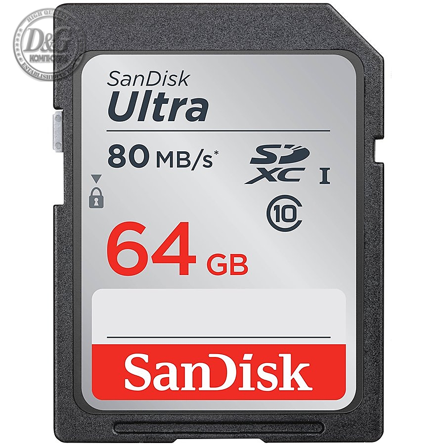 SanDisk Ultra SDXC 64GB 80MB/s Class 10 UHS-I; EAN: 619659137175