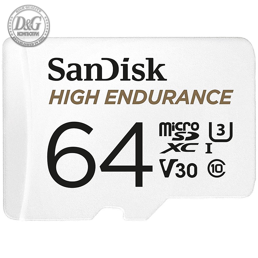 SANDISK 64GB MAX ENDURANCE microSDHC Card with Adapter