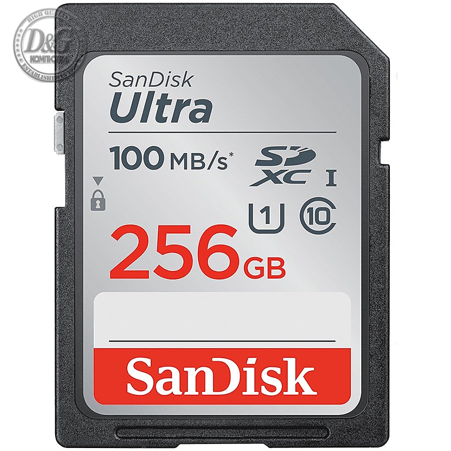 SANDISK Ultra 256GB SDHC  Memory Card 100MB/s, Class 10 UHS-I