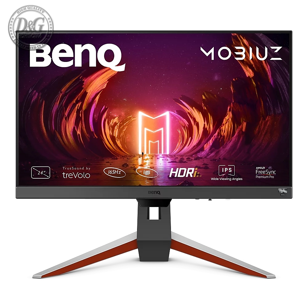 BenQ MOBIUZ EX240, 23.8", IPS, 1920x1080 FHD, 1ms 165Hz, 99% sRGB, 350 cd/m2, FreeSync Premium, 2x HDMI 2.0, DP, HDRi, treVolo 2x 2.5W speakers, Height Adjustable Stand, USB Hub, Eye-care VESA 100x100, Silver