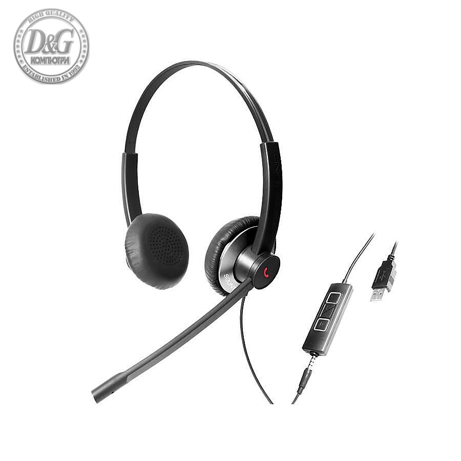 Слушалки с микрофон Addasound EPIC 502 Duo, UC, черни, USB, жак