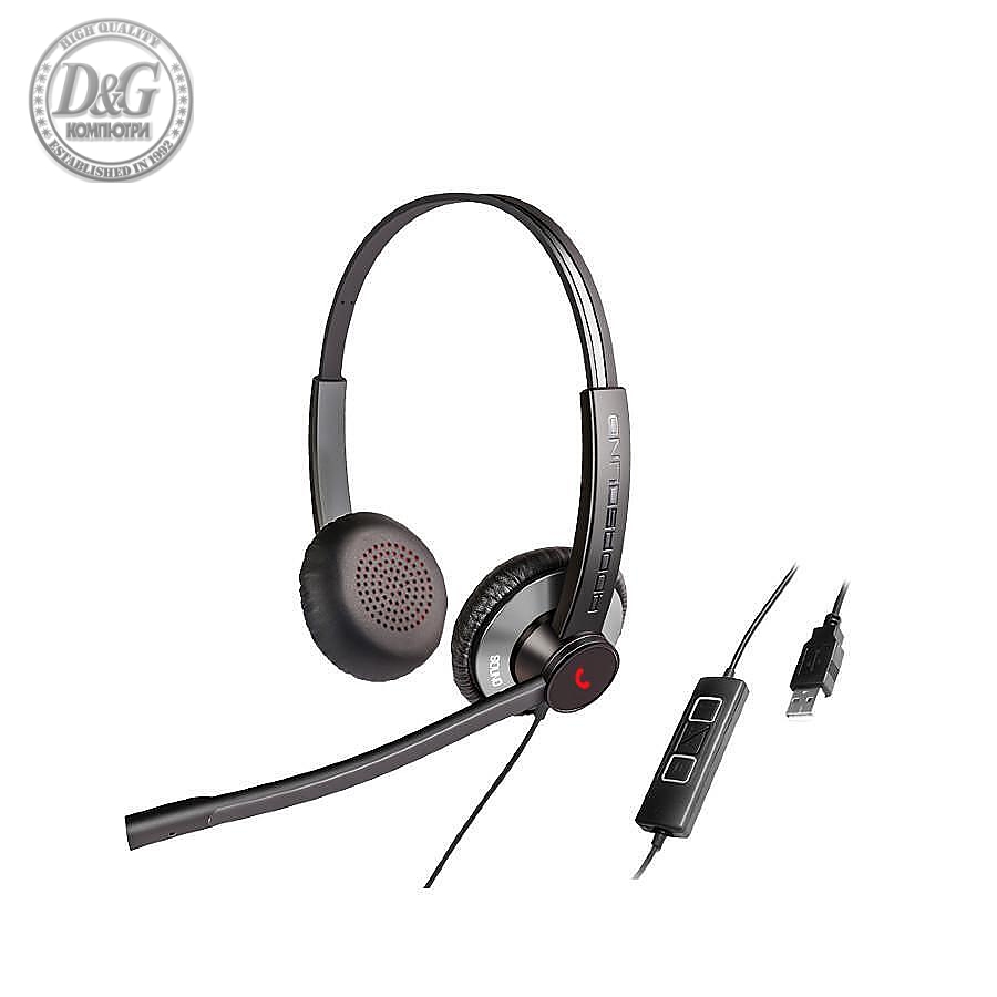 Слушалки с микрофон Addasound EPIC 512 Duo, UC, черни,USB