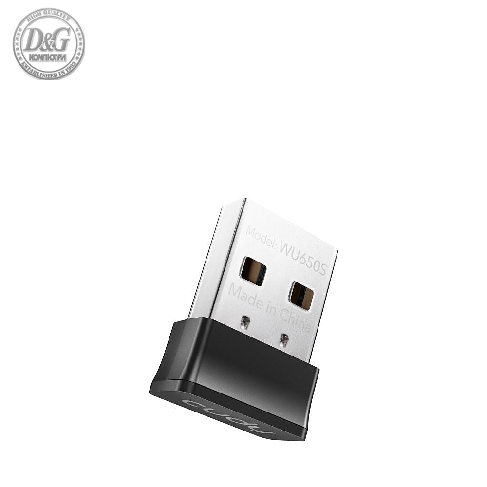 Безжичен нано адаптер Cudy WU650S, USB 2.0, 2.4/5 Ghz, Вградена антена 2dBi