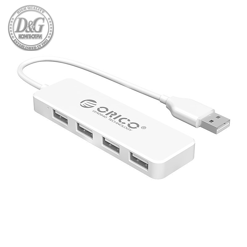 Orico хъб USB2.0 HUB 4 port White - FL01-WH