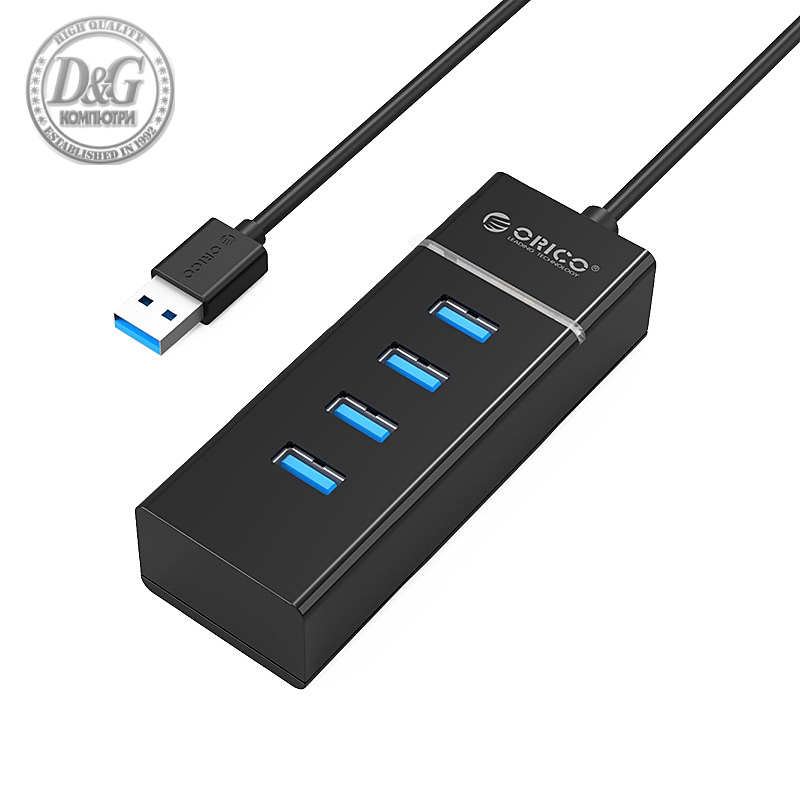 Orico хъб USB3.0 HUB 4 port black - W6PH4-U3-V1-BK