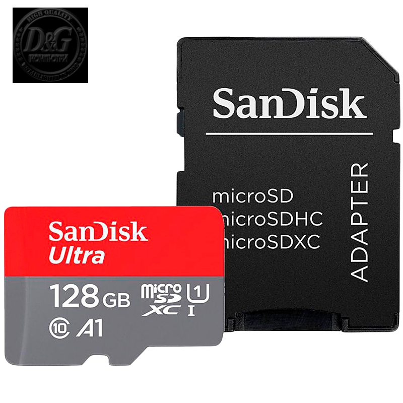 SanDisk Ultra microSDXC 128GB + SD Adapter 140MB/s  A1 Class 10 UHS-I; EAN:619659200558