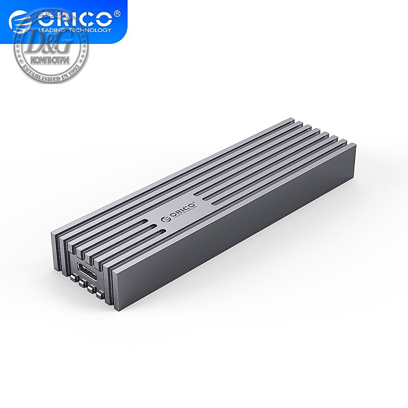 Orico външна кутия за диск Storage - Case - M.2 NVMe M-key 10 Gbps Aluminum Heatsink Gray - FV35C3-G2-GY