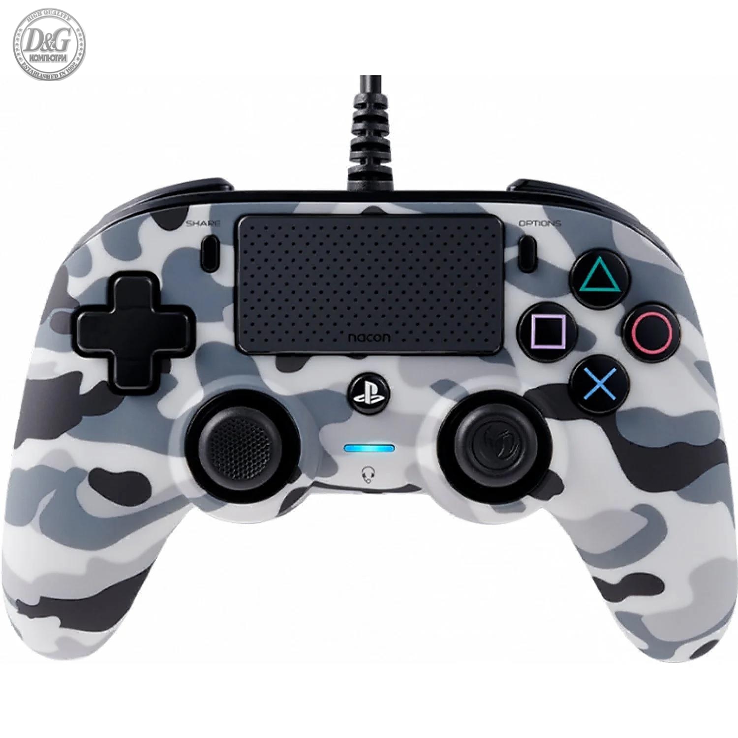 Жичен геймпад Nacon Wired Compact Controller Camo Grey, Сив