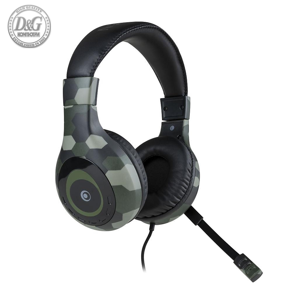 Геймърски слушалки Nacon Bigben Stereo Gaming Headset V1, Микрофон, Камуфлажно зелено