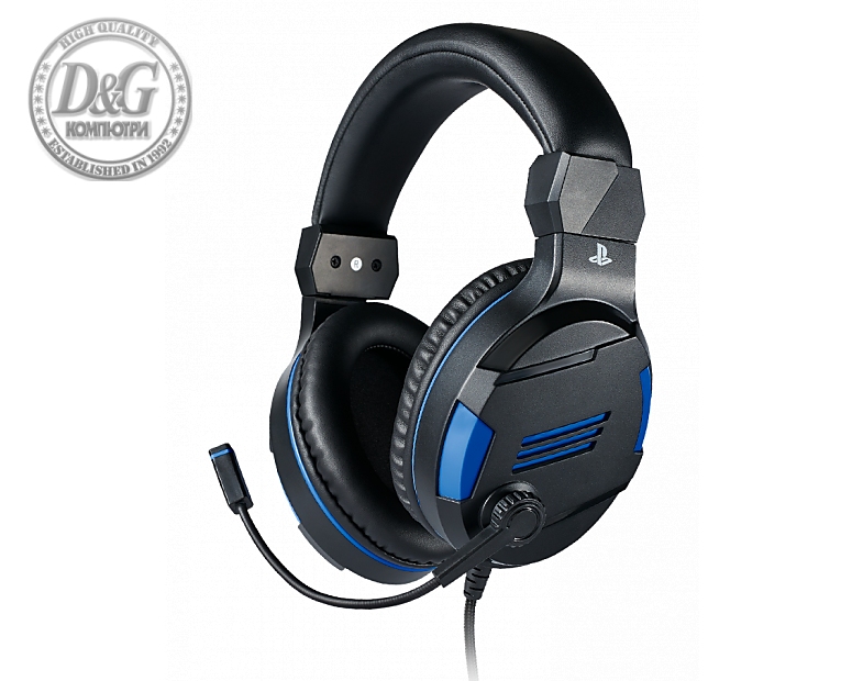 Геймърски слушалки Nacon Bigben PS4 Official Headset V3, Микрофон, Черен/Син