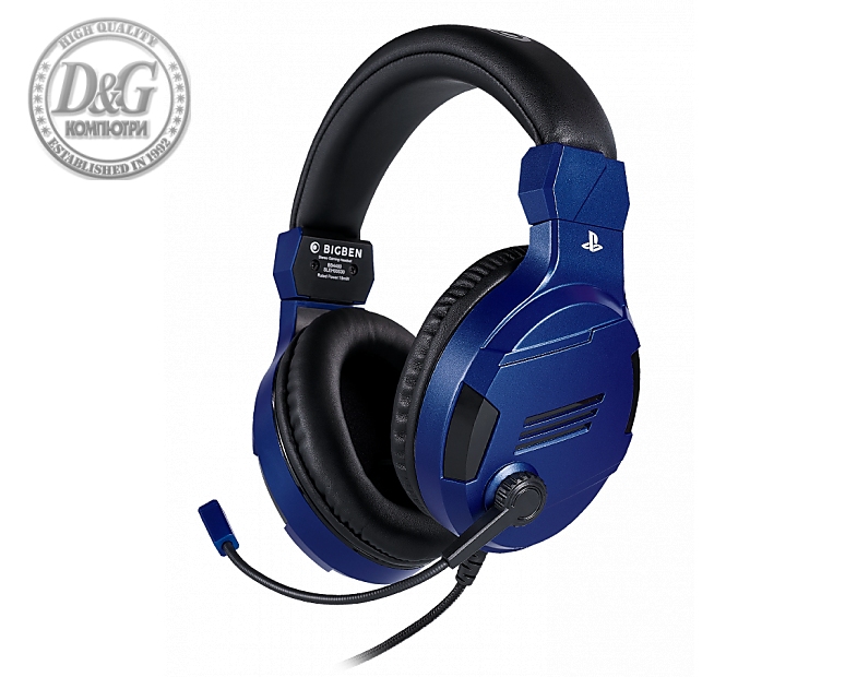 Геймърски слушалки Nacon Bigben PS4 Official Headset V3 Blue, Микрофон, Син