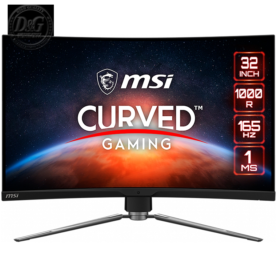 MSI MPG ARTYMIS 323CQR 31.5" Curved Gaming Monitor 165Hz, WQHD (2560x1440) 16:9, Anti-Glare, 1ms, 400nits, 2500:1, 178°/178°, 1000R Curve, 16:9, FreeSync Premium, 2xHDMI 2.0, 1xDP, 1xType-C, 3xUSB 2.0, 1x Earphone out, Adjustable stand, 3Y