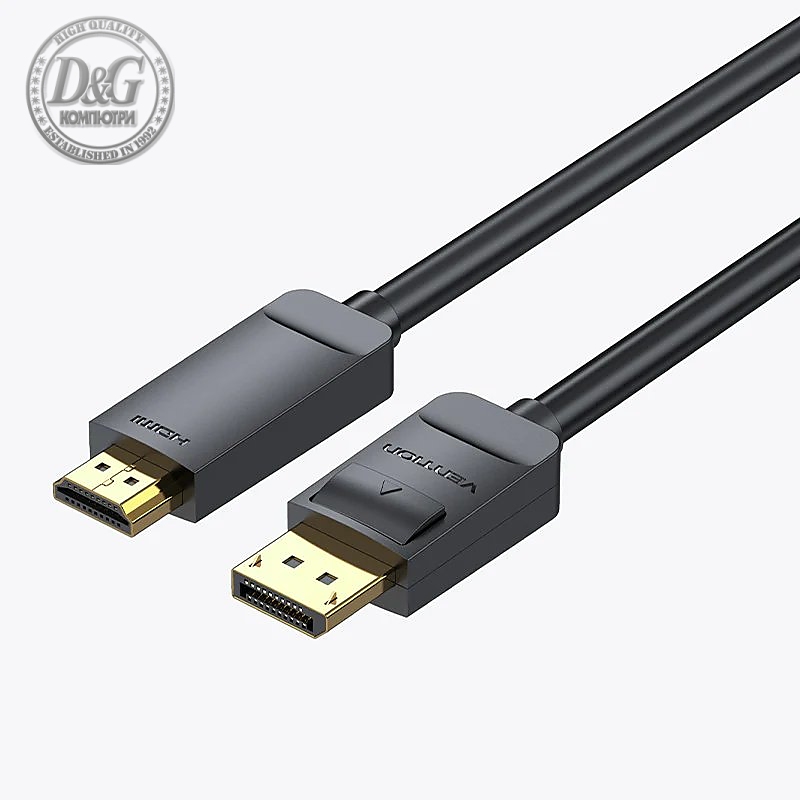 Vention кабел Cable DisplayPort to HDMI 3.0m - 4K, Gold Plated - HAGBI