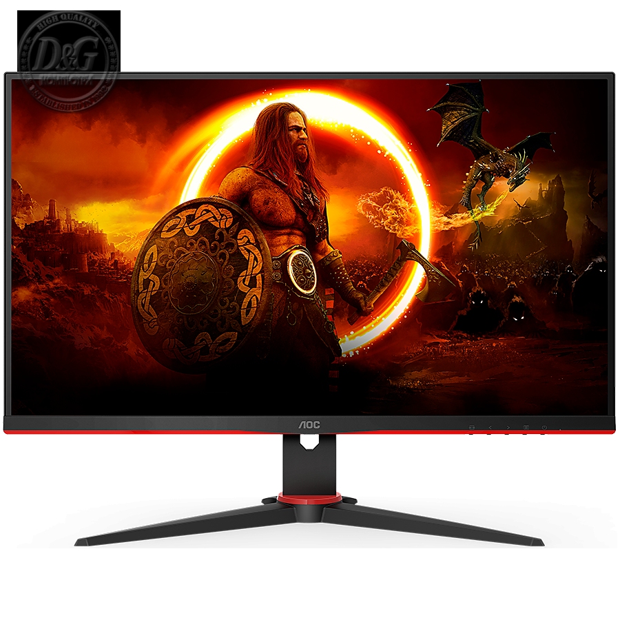 AOC Montitor 24G2SAE/BK 23.8 Gaming VA 1920x1080 at 165Hz, 1ms, 3000:1, 3-sided frameless, Speakers, VGA, 2xHDMI, DP, Tilt, 3y