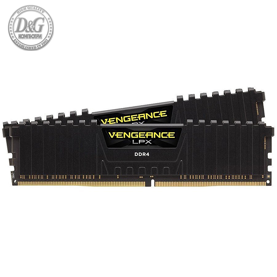 DDR4, 3600MHz 16GB 2 x 8GB DIMM, Unbuffered, 16-19-19-36,  XMP 2.0 Vengeance LPX Black, 1.35V